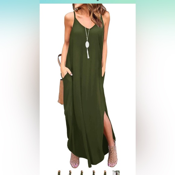 Long cami maxi dress with pockets - Picture 2 of 7
